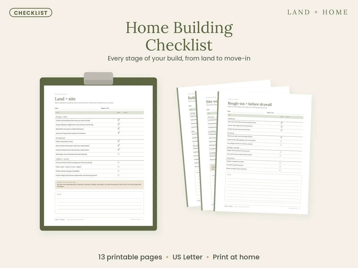 Home Building Checklist