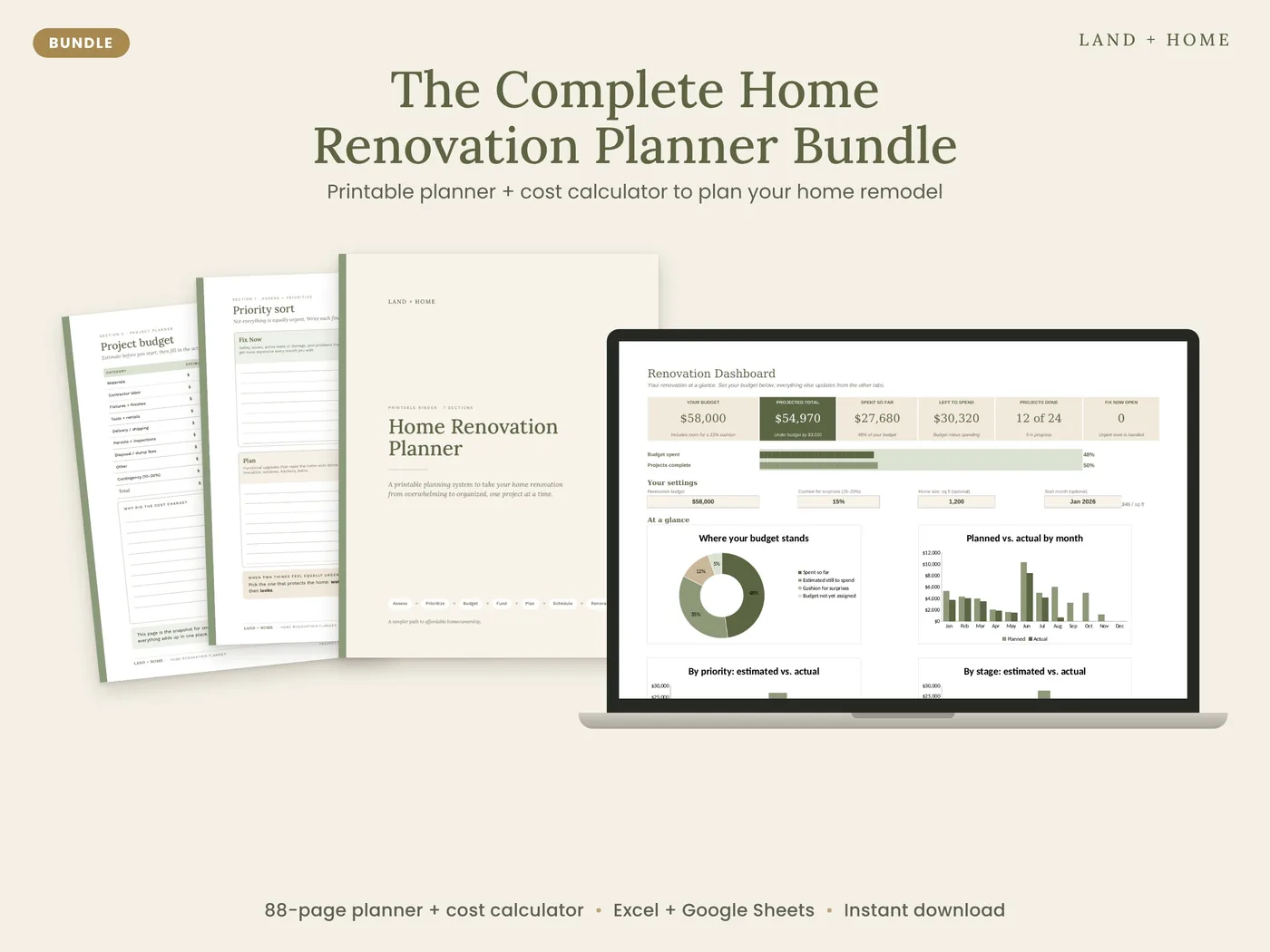 Home Renovation Planner Bundle
