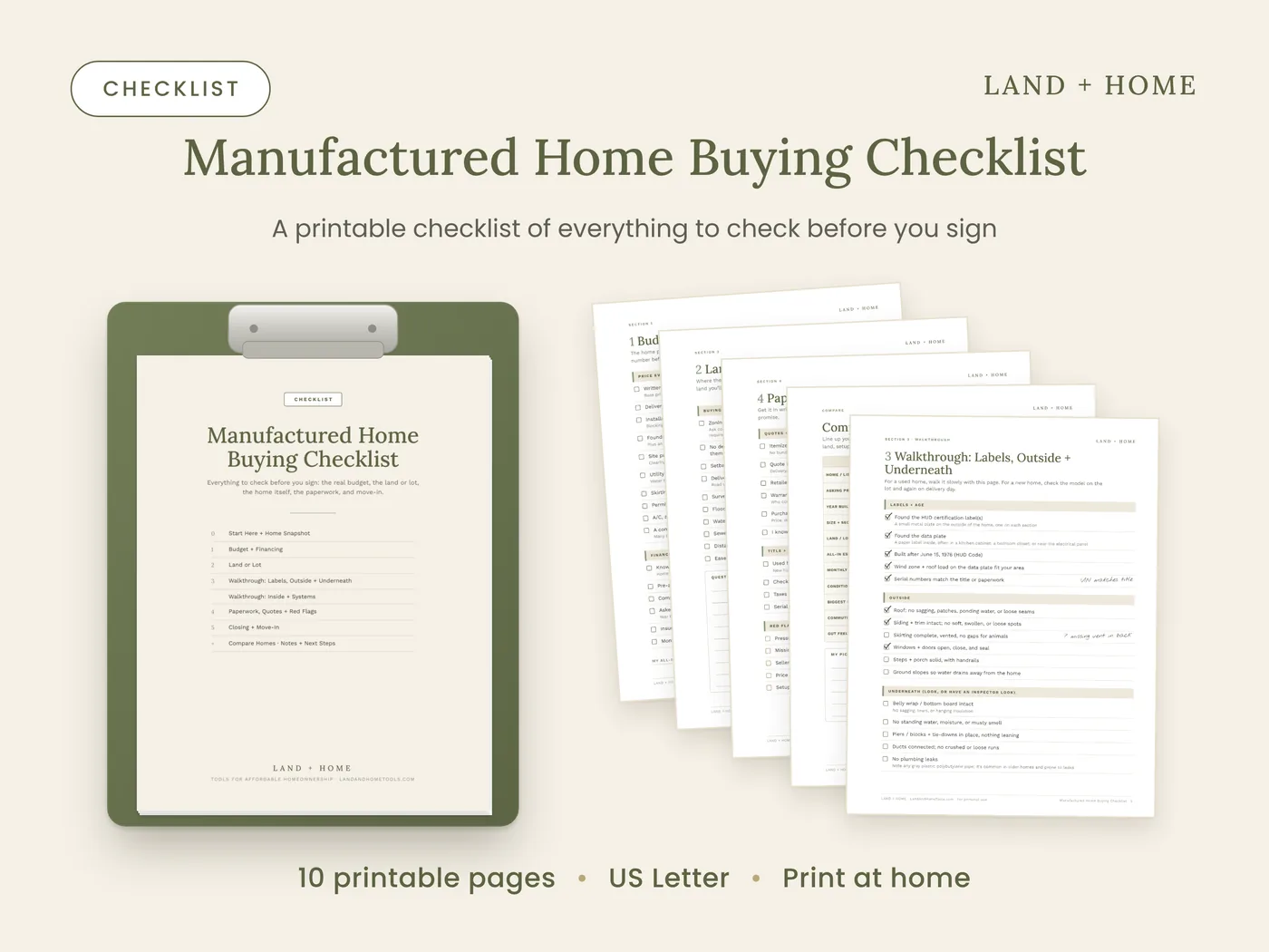 Manufactured Home Buyer Checklist