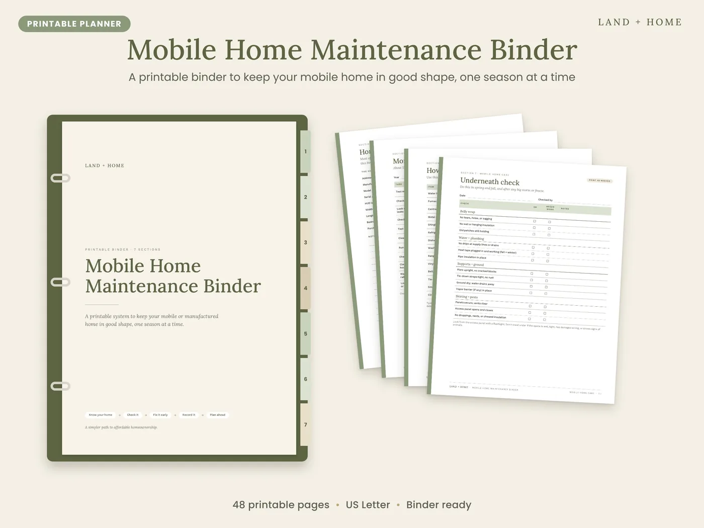 Mobile Home Maintenance Binder