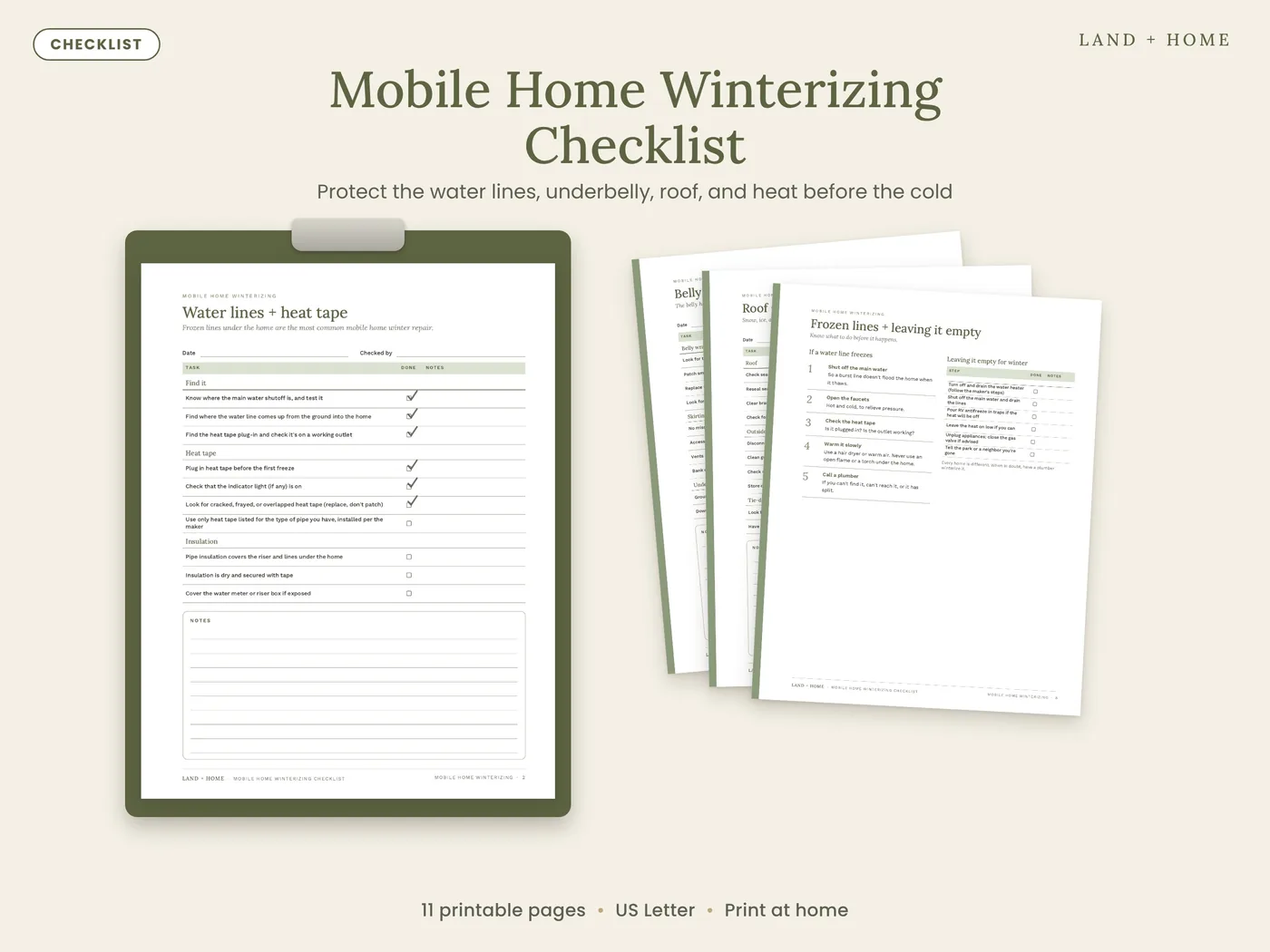 Mobile Home Winterizing Checklist