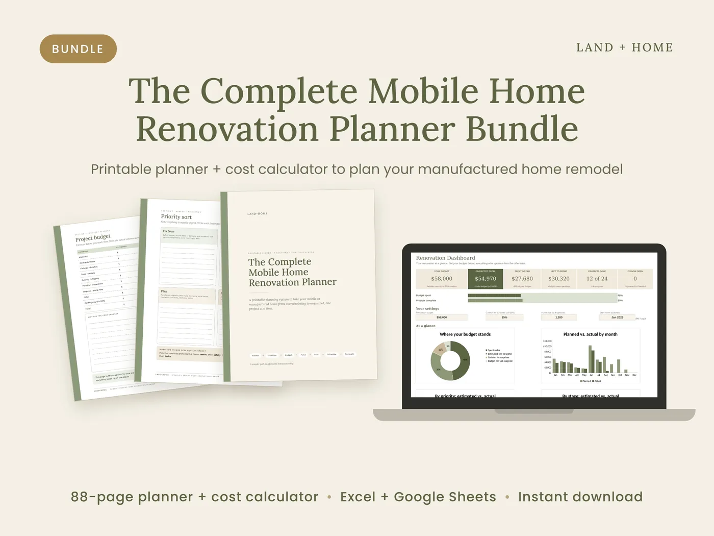Mobile Home Renovation Planner Bundle