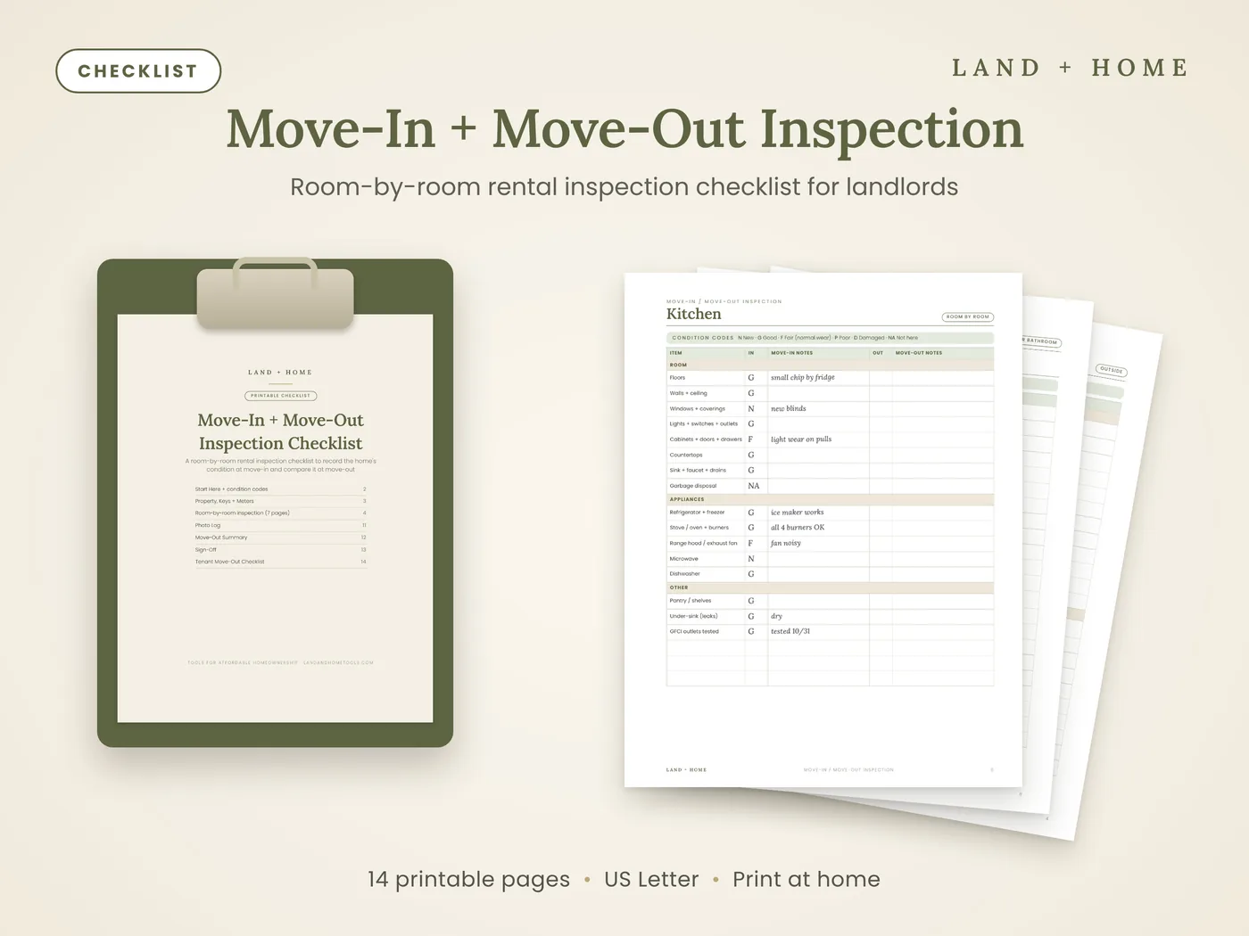 Move-In Move-Out Rental Inspection Checklist